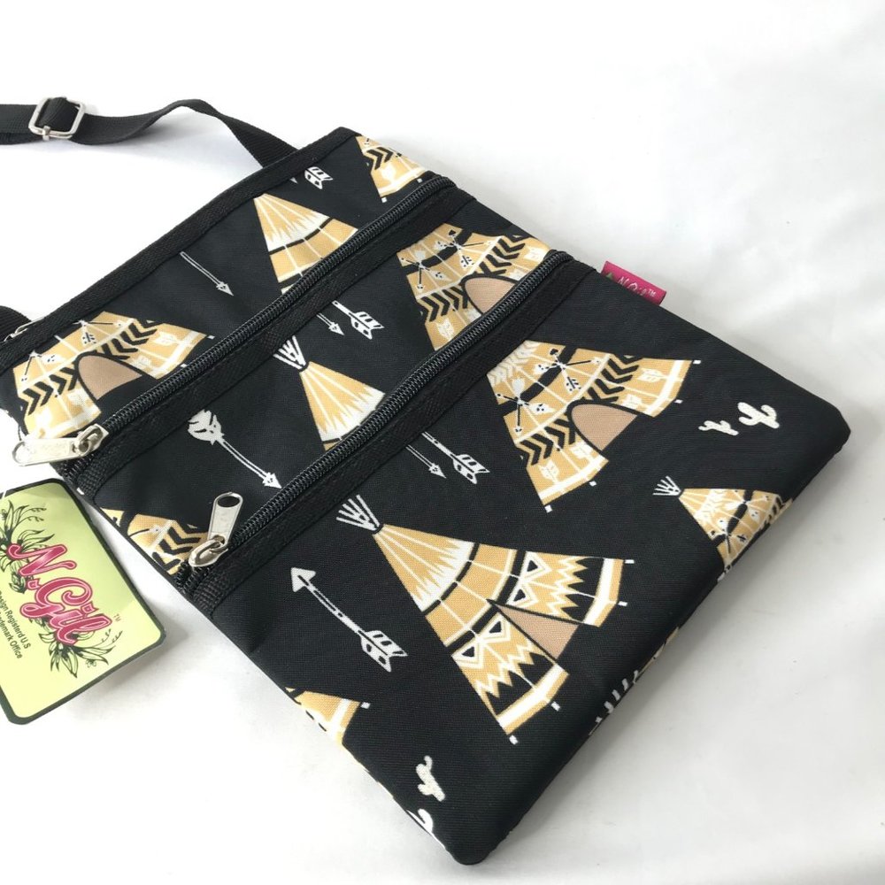 N. Gil Tribal Zippered Crossbody Pouch Shoulder Bag NWT